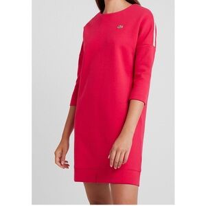 Lacoste Sport Red Oversized Logo Tape Dress Size 38